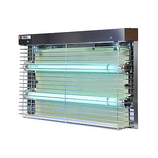 Ловушка насекомых с липким вкладышем Pomel Trio steel 2х15 Вт 80 кв. м.